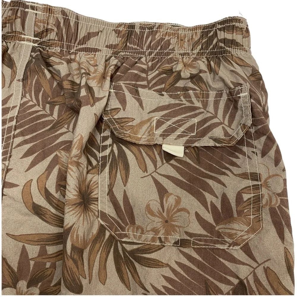 OVIESSE  Swim Trunks Medium Mens/ XXL Boys Brown Leaf